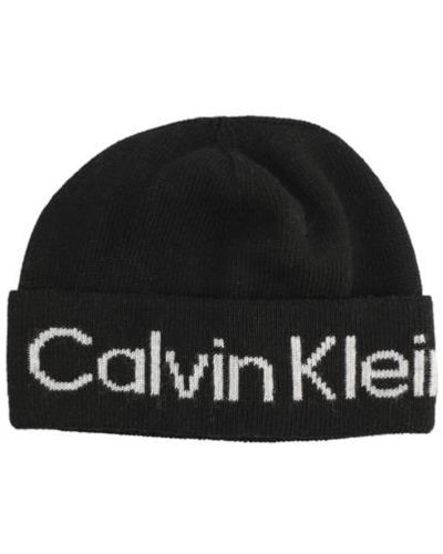 Calvin Klein Logo Reverso Tonal Beanie - Schwarz