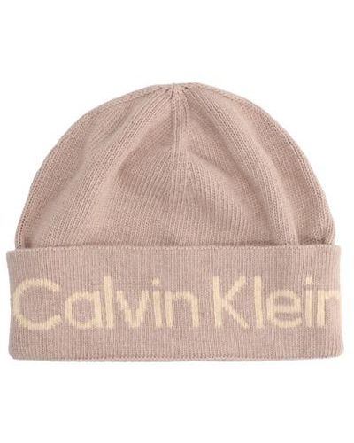 Calvin Klein Logo Reverso Tonal Beanie - Natur