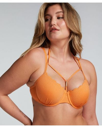 Hunkemöller Scallop Lurex Bikini Top - Orange