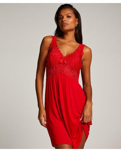 Hunkemöller Slipdress Nora Lace - Rood