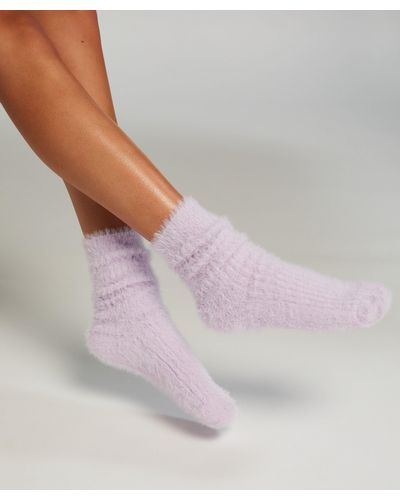 Hunkemöller Chaussettes duveteuses - Gris