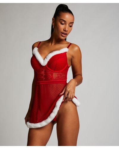 Hunkemöller Sexy Santa Wi Slip Dress - Red