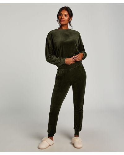 Hunkemöller Petite Joggingbroek Velours - Groen