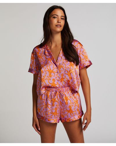 Hunkemöller Pyjama Short Satin - Rood