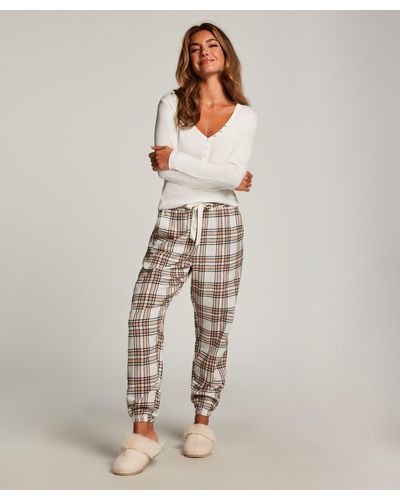 Hunkemöller Flannel Pyjama Trousers - Natural