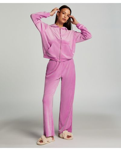 Hunkemöller Tall Velours Pyjama Bottoms - Pink