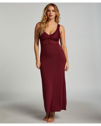 Hunkemöller Slipdress Nora Lace Long - Rood