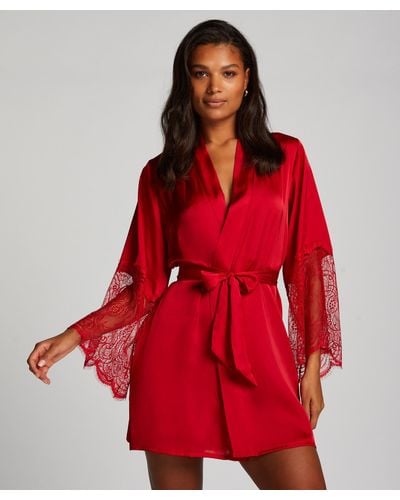Hunkemöller Kimono Satin - Rojo