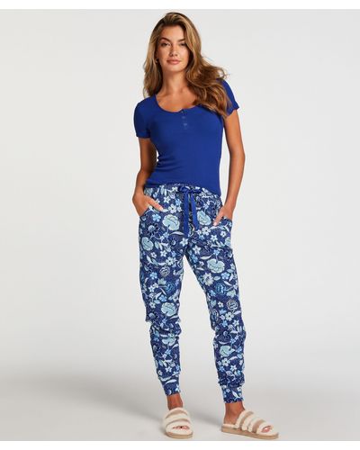 Hunkemöller Pantalón de pijama Jersey - Azul