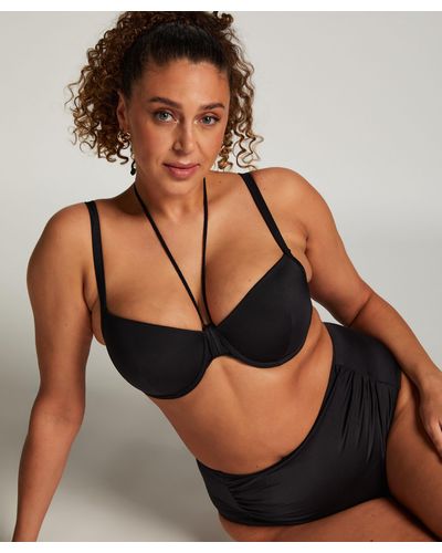 Hunkemöller Bas de bikini coquin taille haute luxe - Noir