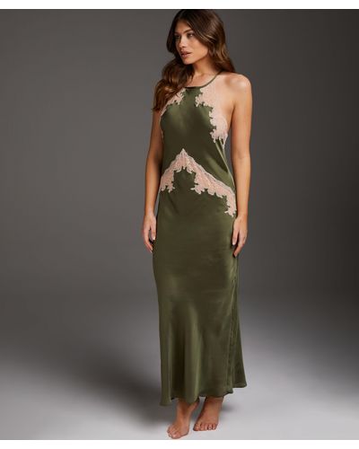 Hunkemöller Lange Slipdress Satijn - Groen