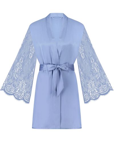Hunkemöller Kimono Satin - Blauw