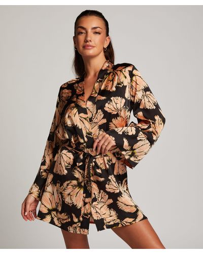 Hunkemöller Kimono de satén - Marrón