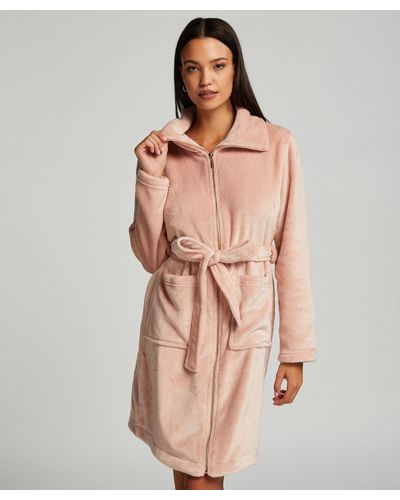 Hunkemöller Badjas Zip Fleece - Naturel