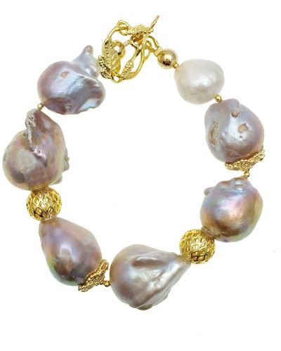 FARRA Jewelry Purple Baroque Pearl Bracelet - Metallic