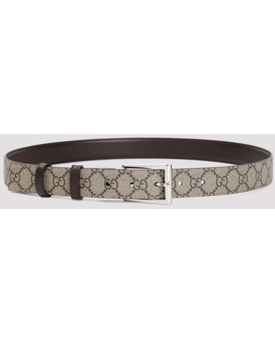 Gucci Leather And Textile Belt - Brown