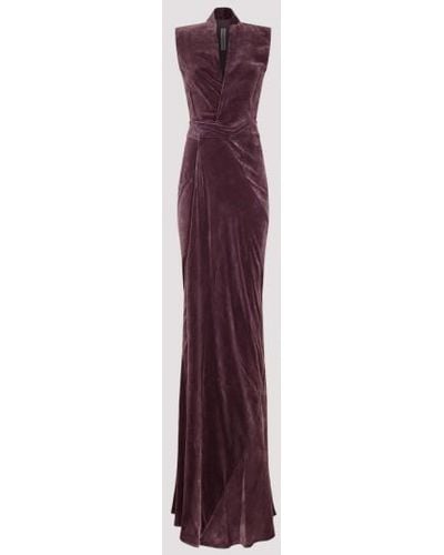 Rick Owens Viscose Long Dress - Purple