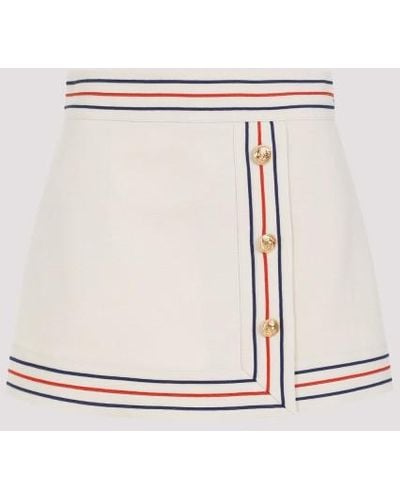 Gucci Gardenia Mix Beige Cotton Skirt - White