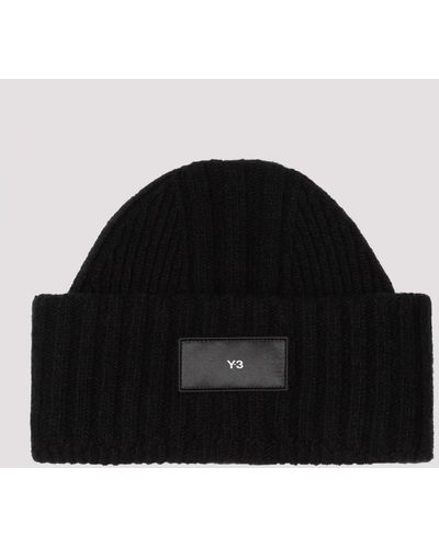 Y-3 Knitted Wool Beanie Hat - Black