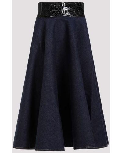 Alaïa Belt Midi Skirt - Blue