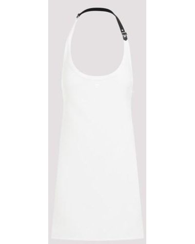 Courreges Buckle Babydoll Dress - White