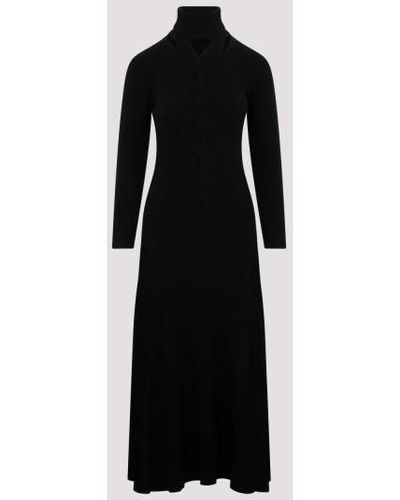 Fabiana Filippi Virgin Wool Long Dress - Black