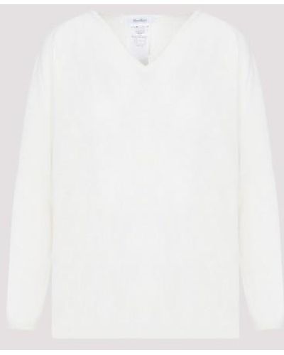 Max Mara Ax Ara Freccia V-neck Sweater - White