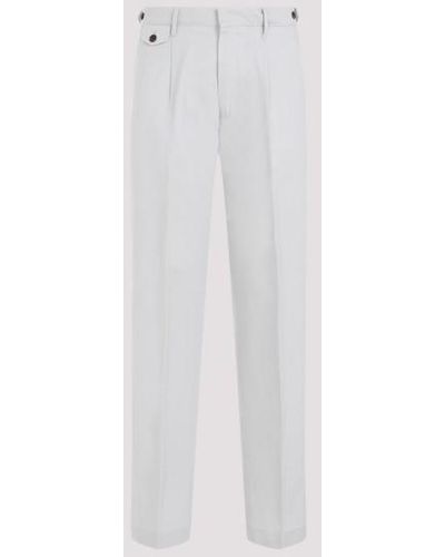 Dunhill Pleated Cotton-linen Chno Pants - White