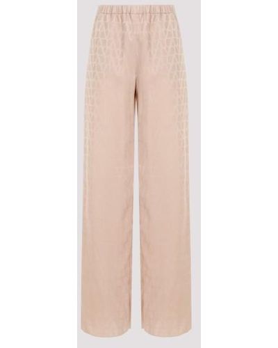 Valentino Silk Jacquard Pants - Pink