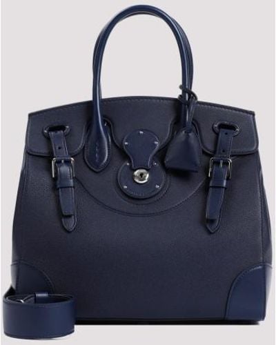 Ralph Lauren Collection Soft Ricky Grained Leather Bag Unica - Blue