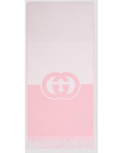Gucci Wool Cashmere Scarf - Pink
