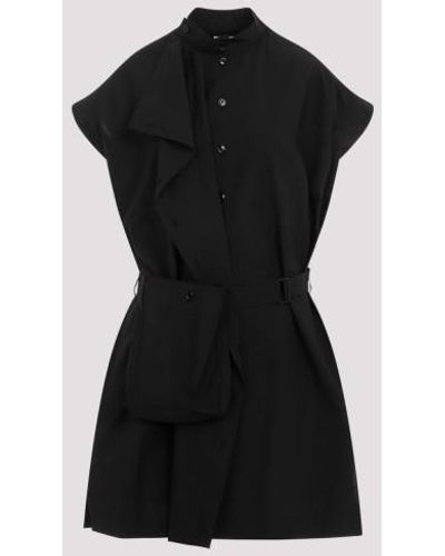 Lemaire Asymmetrical Sleeveless Midi Dress - Black
