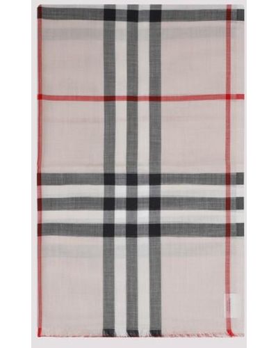 Burberry Wool And Silk Check Scarf - Pink