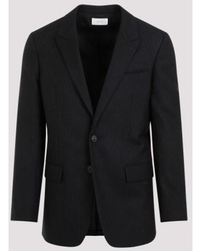 The Row Laydon Pinstriped Virgin Wool Suit Jacket - Black
