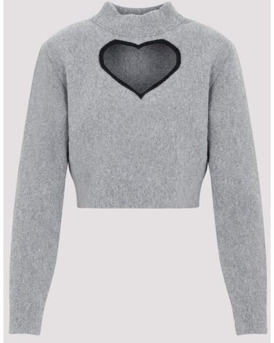 Alaïa Alaia Heart Sweater - Gray