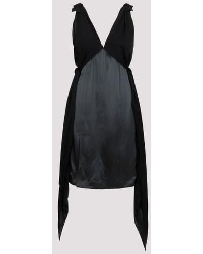Bottega Veneta Black Fluid Silk Midi Dress