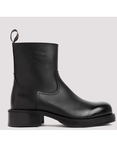 Acne Studios Leather Boots Shoes - Black