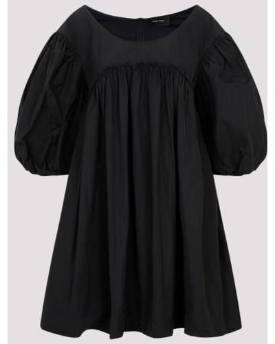 Simone Rocha Scoop Neck Puff Sleeve Mini Dress - Black