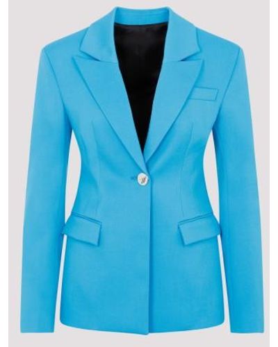 The Attico Blue Virgin Wool Blazer Jacket