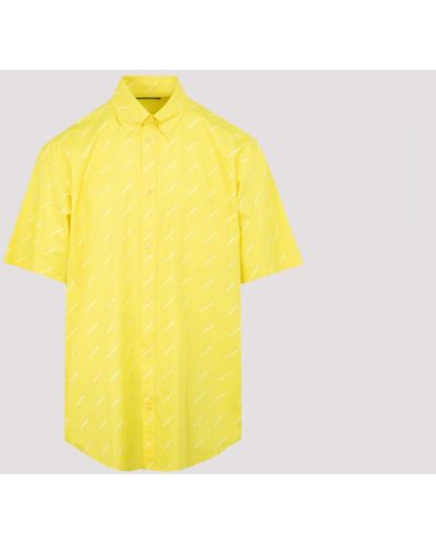 Balenciaga All Over Logo Shirt 41 - Yellow