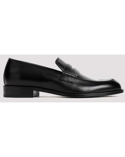 Giorgio Armani Bull Leather Loafers - Black
