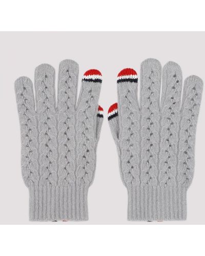 Thom Browne Wool Gloves - Grey