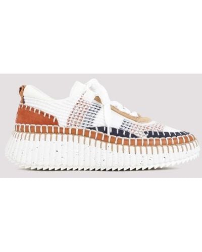 Chloé Nama whipstitch-detailed sneakers - White