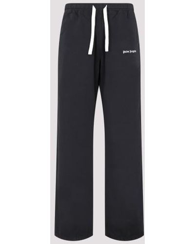 Palm Angels Logo Cotton Travel Pants - Black