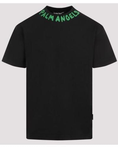 Palm Angels Neck Logo T-Shirt - Black