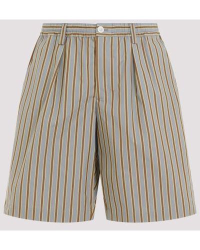 Marni Mercury Gray Cotton Drawstring Bermuda Pants