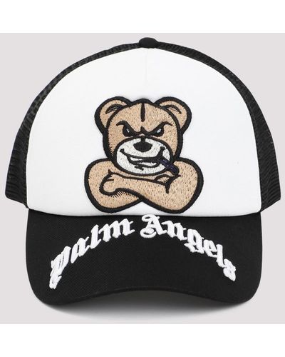 8 MONCLER PALM ANGELS Bear Motif Baseball Cap - Black