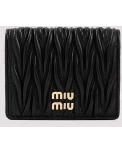 Miu Miu Matelassé Leather Wallet - Black