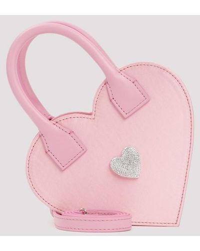 Mach & Mach Satin Heart Shape Bag Unica - Pink