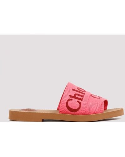 Chloé Woody Flat Mules Shoes - Pink